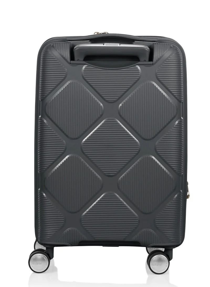 American Tourister 55 cm / 20 inch Instagon Suitcase, Cabin Size 55 cm / 20 inch, 4 Double Wheels, Hard Top, Polypropylene, Dark Grey|DuoSaf™ Security Zipper|TSA 008 Lock|Optimov™ Shock Absorbing Wheels|Expandable - 3 Years International Warranty  | Best Price UAE